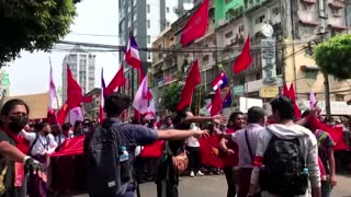 Tens of thousands rally against Myanmar coup
