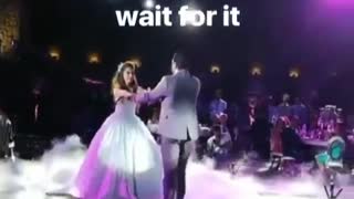 Groom trips during first dance with wife