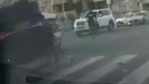 The moment Israeli Minister of Security Itamar Ben-Gvir’s car crashed