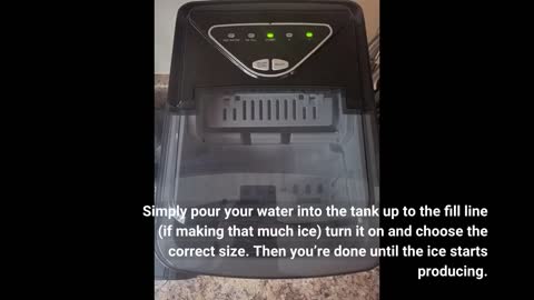 Wizisa ice maker machine for countertop, 9 bullet ice cubes ready in 6 minutes, 26lbs