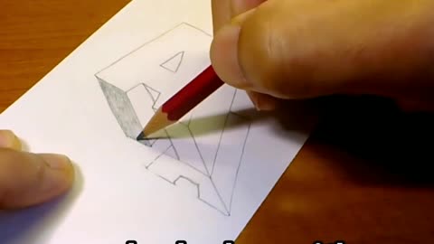 Very Easy!! How To Drawing 3D Floating Letter _A_ _2 - Anamorphic Illusion - 3D Tric