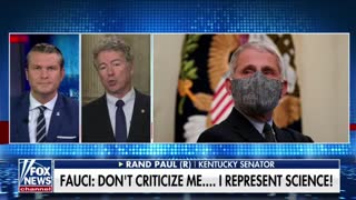 Sen. Rand Paul reacts to Fauci's declaration that he represents science