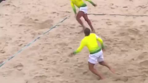 Breathtaking footvolley Rally