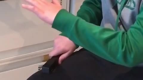 Kid staples his thigh in classroom