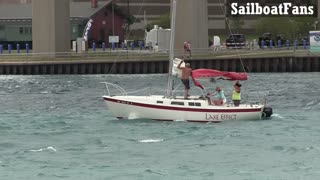 LAKE EFFECT Sailboat Light Cruise Under Bluewater Bridges In Sarnia
