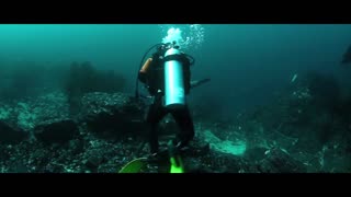 Diver Explores Underwater Where He Found Hundreds Of Fishes Around Drawn Ship !!!