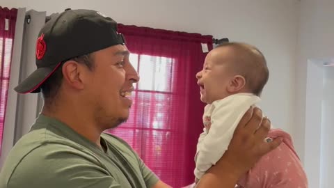 Baby Preciously Laughs At Dad Silly Conversation