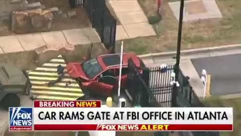 The FBI reported that a car crashed into the security barrier at the Bureau's headquarters Atlanta