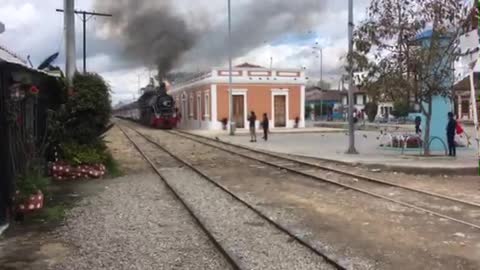 Steam Locomotive going through Cajica Colombia
