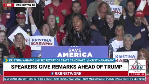 Kristina Karamo Full Speech at President Trump Rally in Washington, MI
