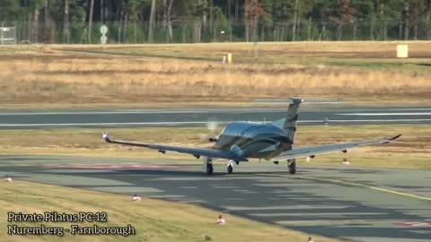 Private Pilatus PC-12 Takeoff at Nuremberg Airport (D-FBOX)