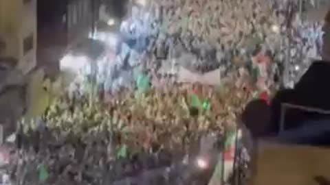 Huge crowds take to the streets of Amman, Jordan to support the war against Israel.