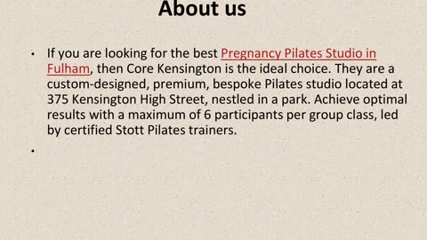 Best Pregnancy Pilates Studio in Fulham.