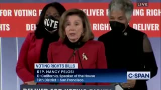 Pelosi: Abraham Lincoln, George Washington and Thomas Jefferson have "tears in their eyes" that the filibuster is in the way of federalizing elections