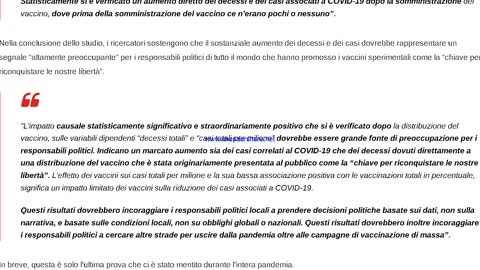 ENORME ⚠️STUDIO su 145 paesi: Il vaccino ha aumentato i casi di morte e contagio covid