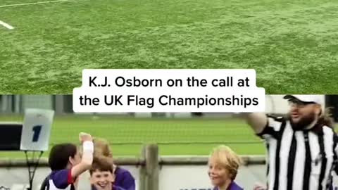 KJ Osborn on the call at the NFL UK Flag Football Championships!