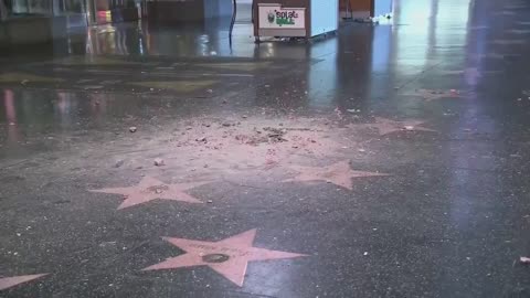 Trump Hollywood Star Destroyed By Pickaxe!