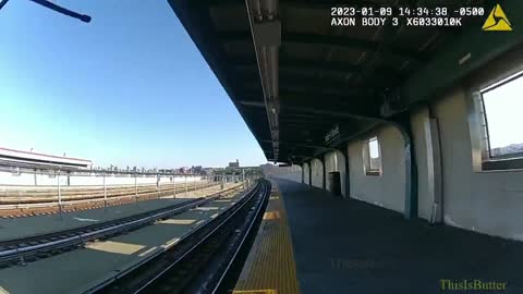 NYPD body cam shows officers rescue a man who fell onto the train tracks