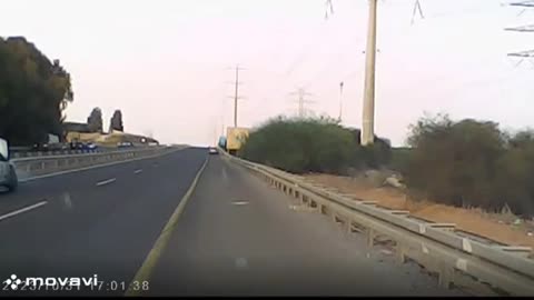 Rocket From Gaza Striking Traffic On An Israeli Highway Near Ashdod