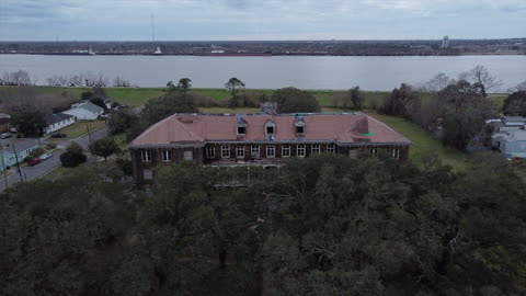 Flying In to Abandoned School