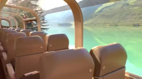 The Rocky Mountaineer is a luxury train that travels through the scenic Canadian Rockies in Canada