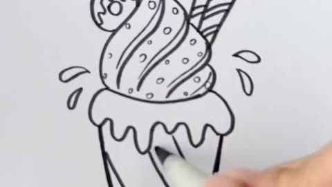 Artistry in a Scoop! 🍦✏️✨ #IceCreamArt #SketchingSkills #EdibleMasterpiece
