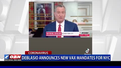 Mayor De Blasio announces new vaccine mandates for NYC