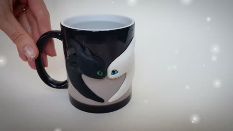 Magic mug chameleon Toothless and Light Fury "How to Train Your Dragon Love". Cup gift by AnneAlArt
