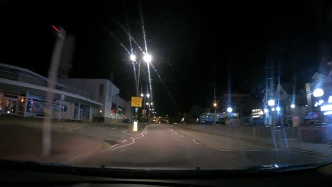 Night driving Paignton . South coast England 26th March 2023