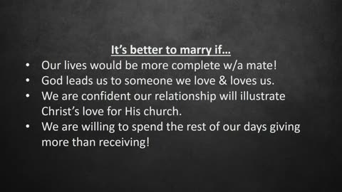 To Be Or Not To Be | 1 Corinthians 7:1-9 | 3rd Service | Pastor Gregg Seymour