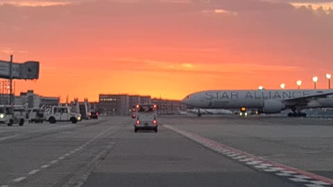 Golden Horizons: Sunrise Spectacle at the Airport