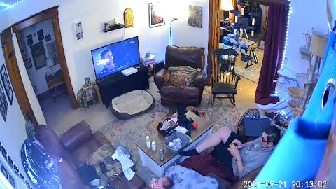 First Rollover Almost Rolls Off Couch