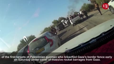Dashcam footage shows Hamas gunmen shooting at music festival site