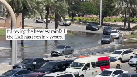 Dubai Street Still flooded as authorities scramble to clean up