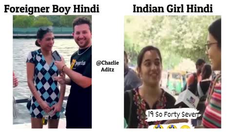 Foreigner Boy Hindi Vs Indian Girls Hindi !! Memes #viralmemes #meme