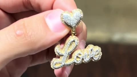 Real Gold & Natural Diamond Love Pendant