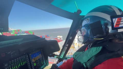 U.S. Coast Guard medevacs injured crewman from container ship near Galveston, Texas