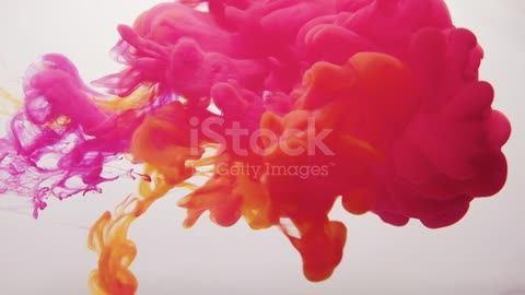 Paint cloud motion magenta pink orange smoke puff HD stock video