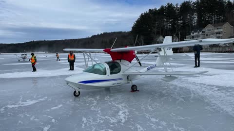 Landing on the Ice Runway at Alton Bay, NH