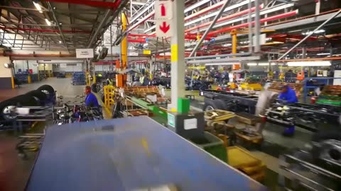 Japanese trucks at Isuzu Truck Factory