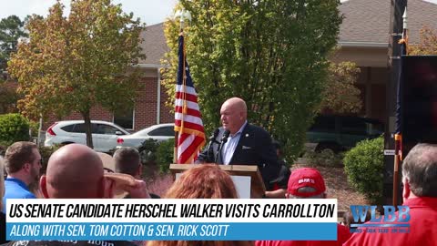 Senate candidate Herschel Walker holds “a Huddle With Herschel” event in #CarrolltonGA