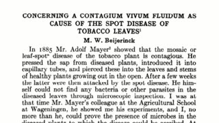 Tobacco Mosaic “Virus” - The beginning & end of virology