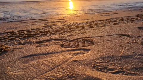 Footprints in the Sand California beach