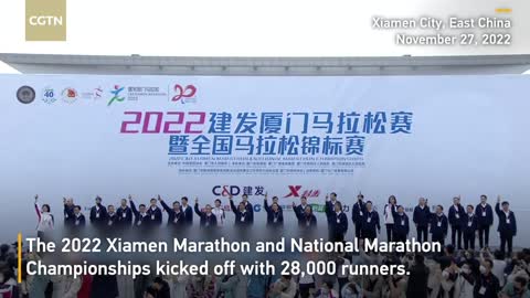 28,000 runners compete in Xiamen Marathon