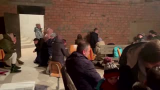 Kyiv residents seek shelter in church