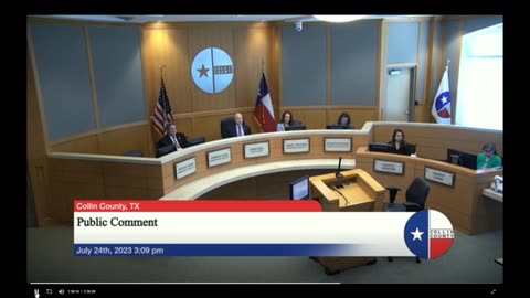 Concerned Collin County Citizens @ Commissioners Meeting 7/24/2023 - Susan