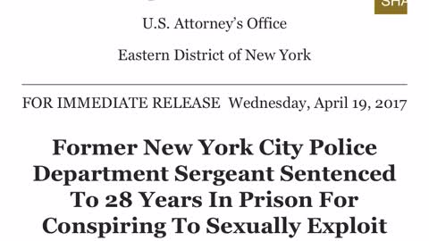 From Justice.Gov - NYPD Alberto Randazzo convicted for exploiting children.