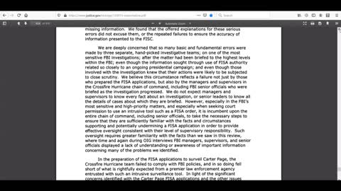 12/9/19 IG Report Reveals Deception on the Part of the FBl