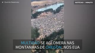 Multidão se aglomera nas montanhas de Oregon para ver eclipse solar