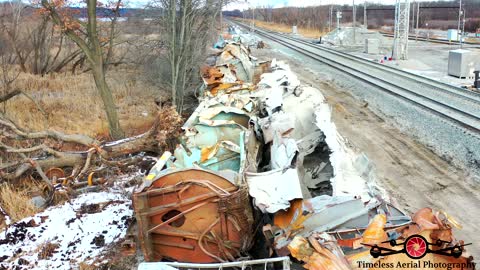 Update On Train derailment Clean Up Ripping Cars Apart To Empty Them
